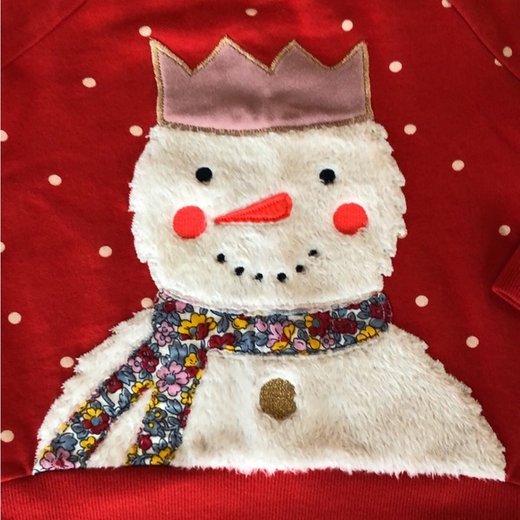 Mini Boden girls 4-5Y snowman sweater - Picture 2 of 4